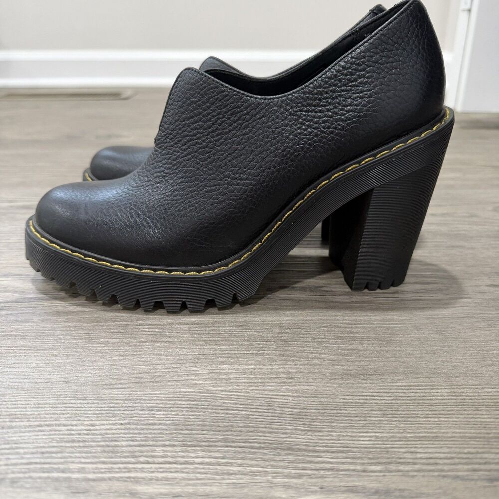 Dr Martens Cordelia Mule Heels Black Lug Platform Women's 9 - Picture 2 of 8